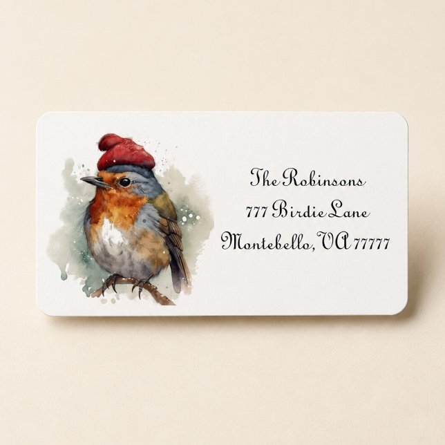 Etiqueta Envio Personalizado de Natal do Robin (Criador carregado)