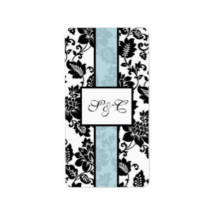 Etiqueta Envoltório floral preto/azul de Hershey do