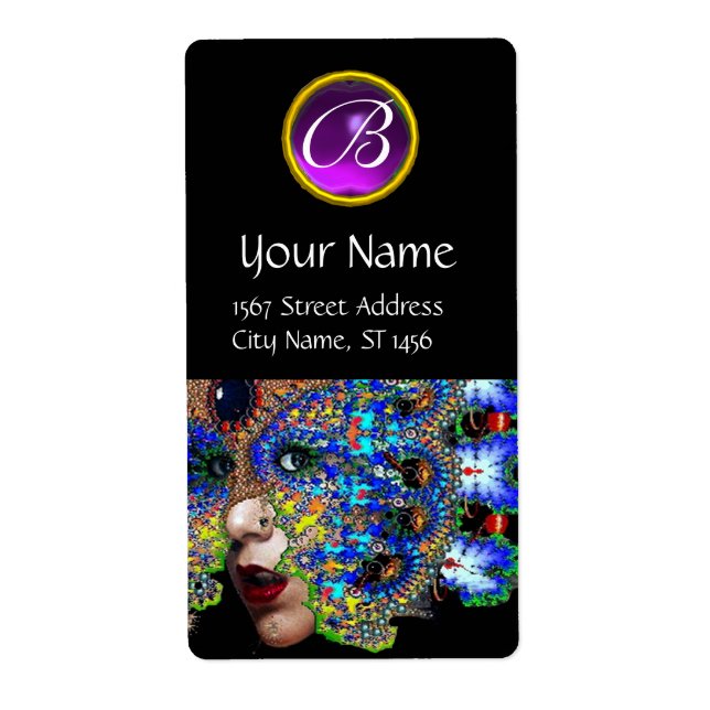 Etiqueta EPHEMERAL PURPLE AMETIST MONOGRAMA Preto (Frente)