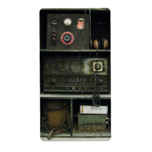 Etiqueta Equipamento de rádio do vintage militar de Comms