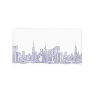 Etiqueta Esboço NYC em azul claro