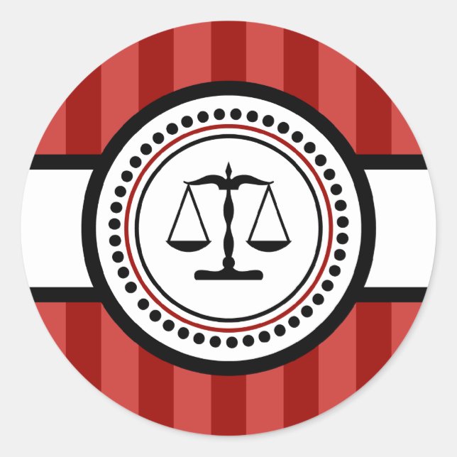 Etiqueta Escala De Listras De Justiça (Maroon) (Frente)