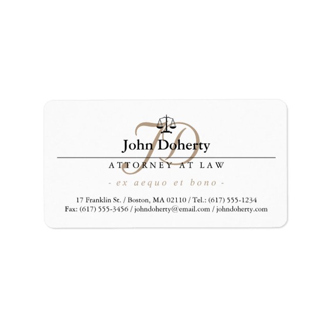 Etiqueta Escalas clássicas de Justiça | Profissional (Frente)