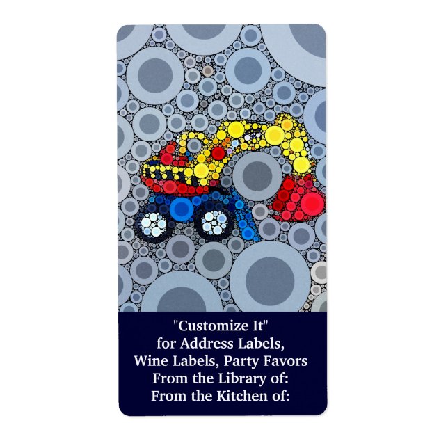 Etiqueta Escavador de Caminhão para Construção de Crianças  (Frente)