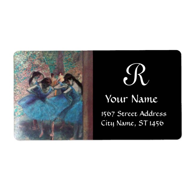 ETIQUETA ESCOLA DE DANÇAS/MONOGRAMA DO DANÇADOR BALÉ BALLER (Frente)