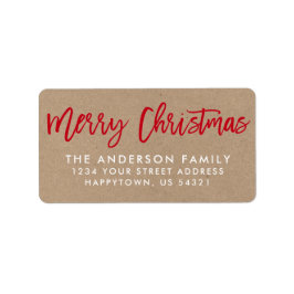 Etiqueta Escova Estrela Feliz de Natal Kraft