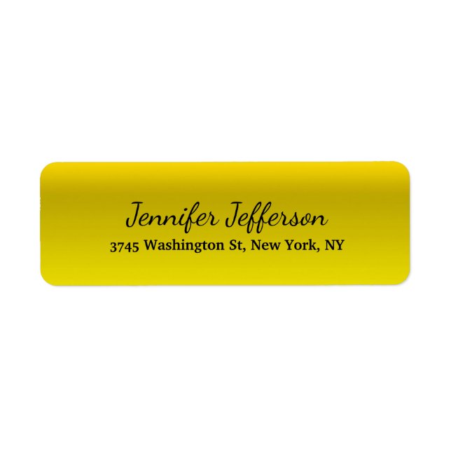 Etiqueta Escrita manual amarela elegante (Frente)