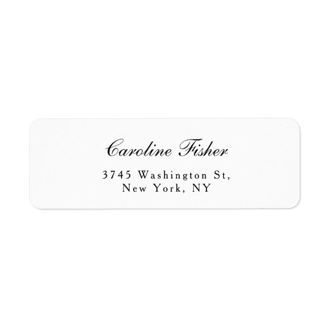 Etiqueta Escrita manual clássica Simples Branco (Frente)