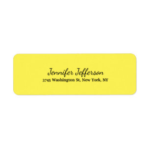 Etiqueta Escrita manual moderna elegante, amarelo comum
