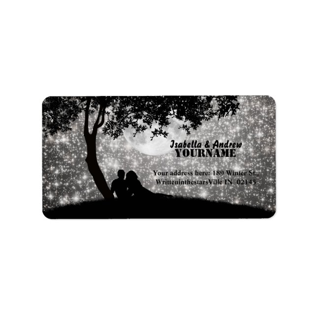 Etiqueta Escrito no rótulo de endereço Stars (Frente)