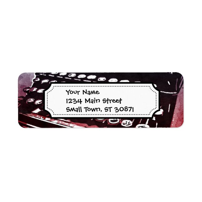 Etiqueta Escritor com Máquina de Escrever Pop (Frente)