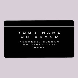 Etiqueta Escuro e Branco com aparência única