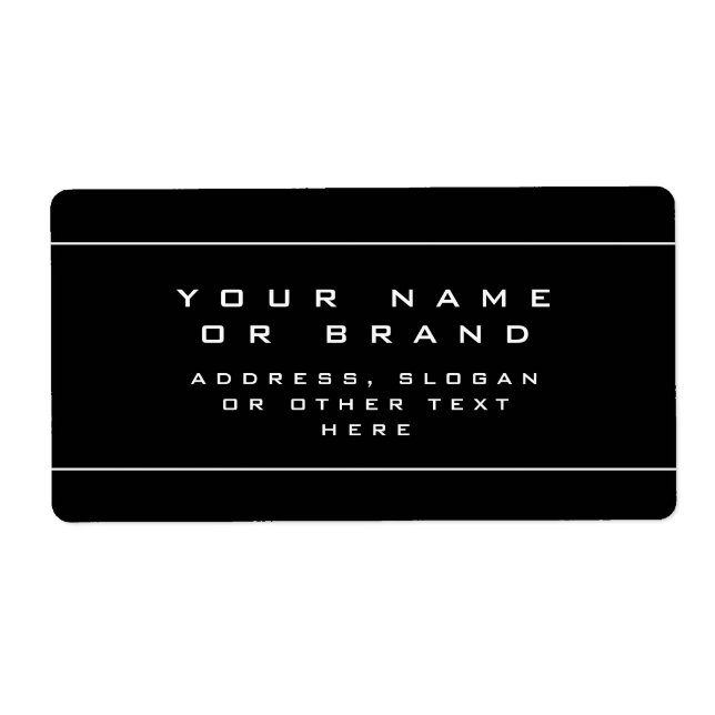 Etiqueta Escuro e Branco com aparência única (Frente)