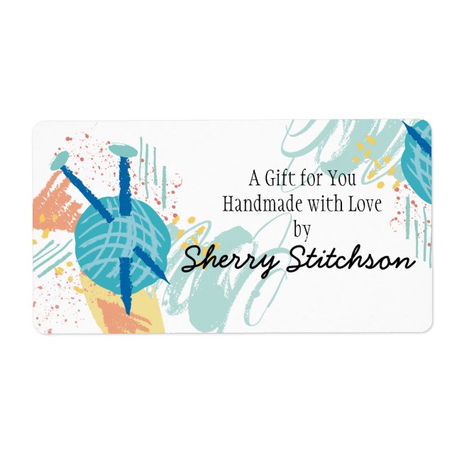 Etiqueta Esfera agulha de tricô de abstrato (Frente)