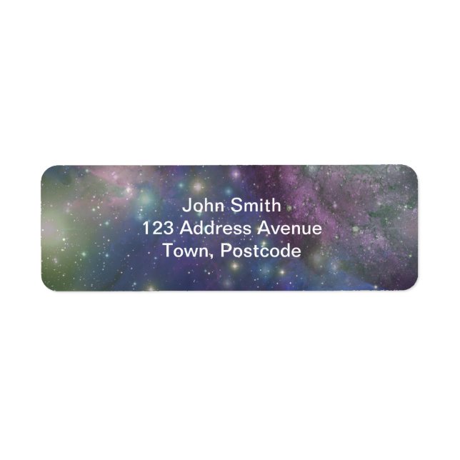 Etiqueta Espaço, estrelas, galáxias e nebulosas (Frente)