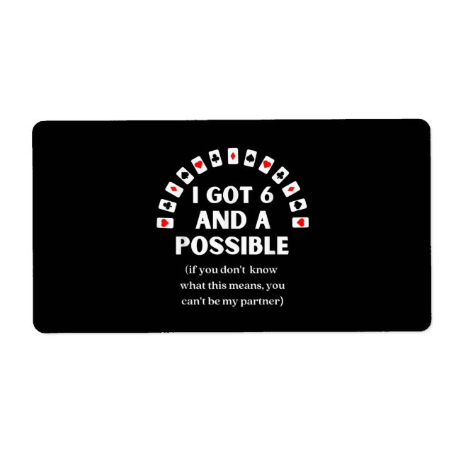 Etiqueta Espadas Engraçadas Tenho Seis E Um Possível Cartão (Frente)