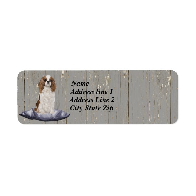 Etiqueta Espanhol De Cocker Bonito Sentado Em Uma Almofada  (Frente)