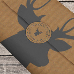 Etiqueta espasmódica caseiro do veado feito sob