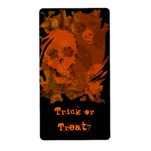 Etiqueta Espectros do crânio Laranja "Trick or Tratat?" eti