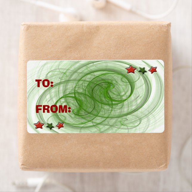 Etiqueta Espirais e Estrelas de Natal (Insitu)