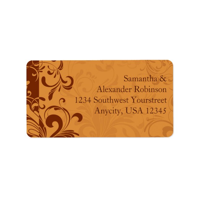 Etiqueta espiral de outono de Ouro quente (Frente)