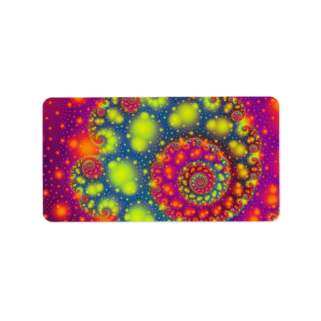 Etiqueta Espiral Espiral Neon - Abstrato Arte Decorativa (Frente)