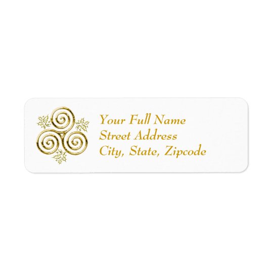 Etiqueta Espiral tripla do ouro & folhas do azevinho -