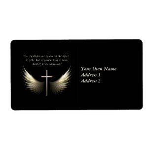 Etiqueta Espírito Santo Asas com Cruz e Escritura Versa