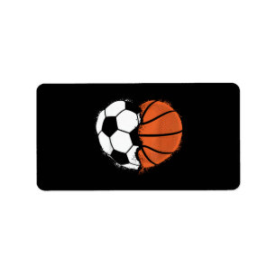 Etiqueta Esportes de Coração Futebol Basquete Amante do Bol