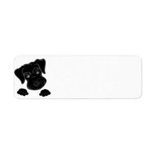 Etiqueta espreitar preto do schnauzer diminuto