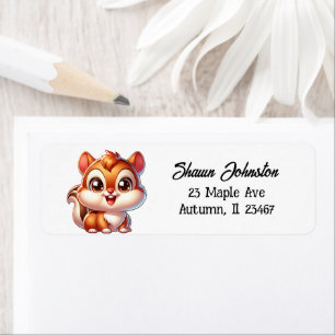 Etiqueta Esquilo de Cartoon Bonito Personalizado
