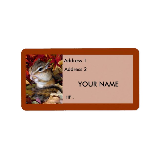 Etiqueta Esquilos e esquilos, rótulo (Frente)