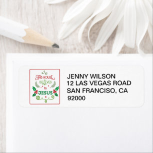 Etiqueta Esta Casa Acredita em Jesus