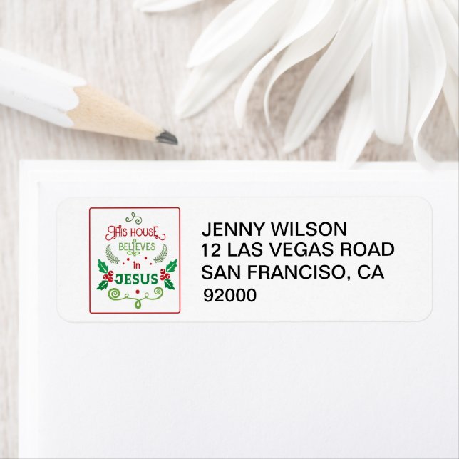 Etiqueta Esta Casa Acredita em Jesus (Insitu)