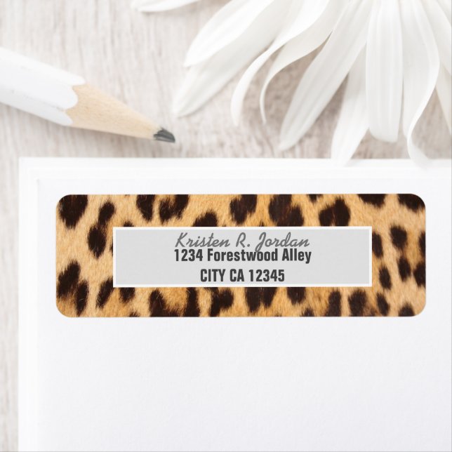 Etiqueta estampa de leopardo selvagem elegante e moderna (Insitu)