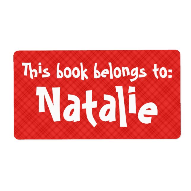 Etiqueta "Este Livro Pertence A" da Xadrez Vermelh (Frente)