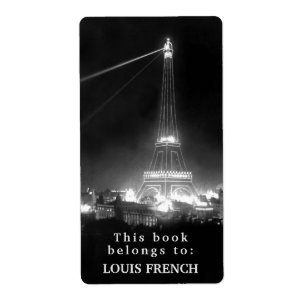 Etiqueta Este livro pertence à Eiffel Tower Paris Bookplate
