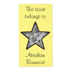 Etiqueta Este livro pertence à estrela conhecida feita sob
