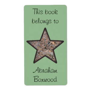 Etiqueta Este livro pertence à estrela conhecida feita sob