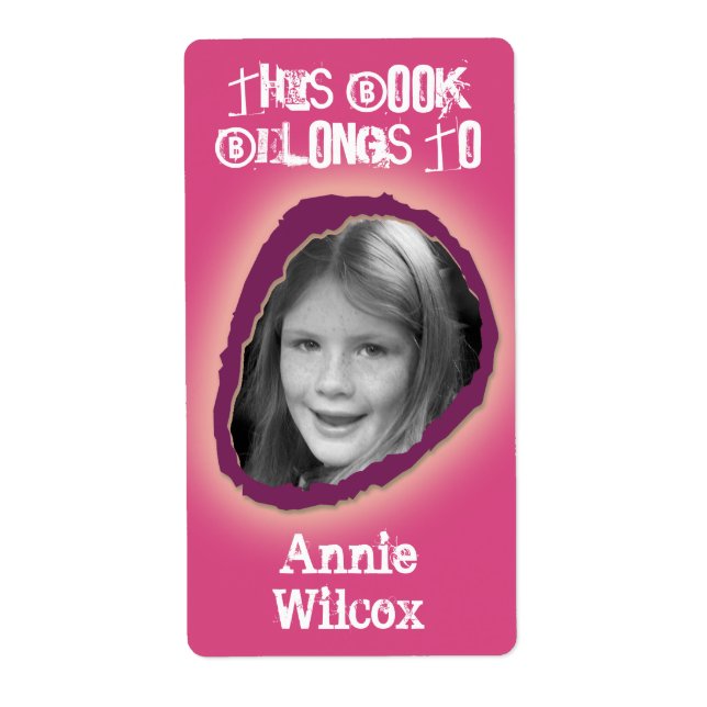 Etiqueta Este Livro Pertence À Menina De Nome Personalizado (Frente)