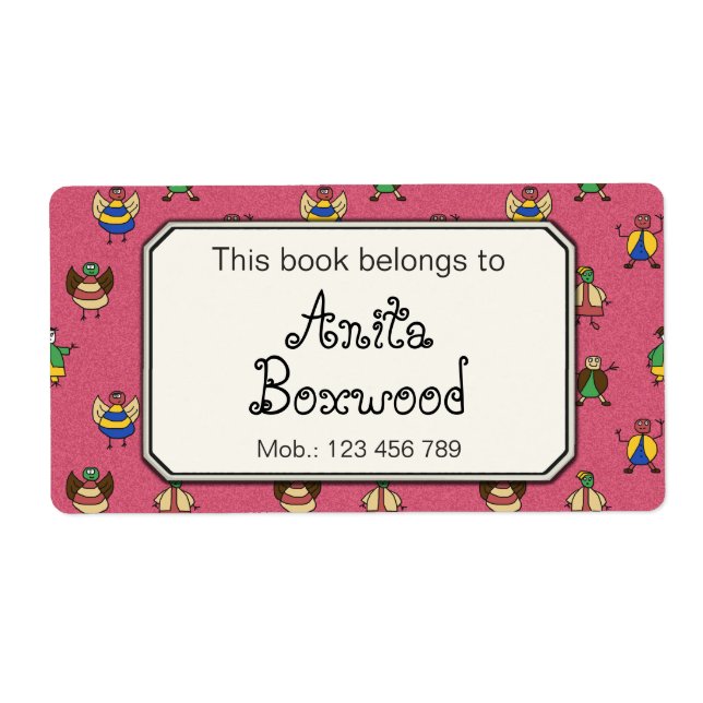 Etiqueta Este Livro Pertence A Pessoas Personalizadas Com O (Frente)