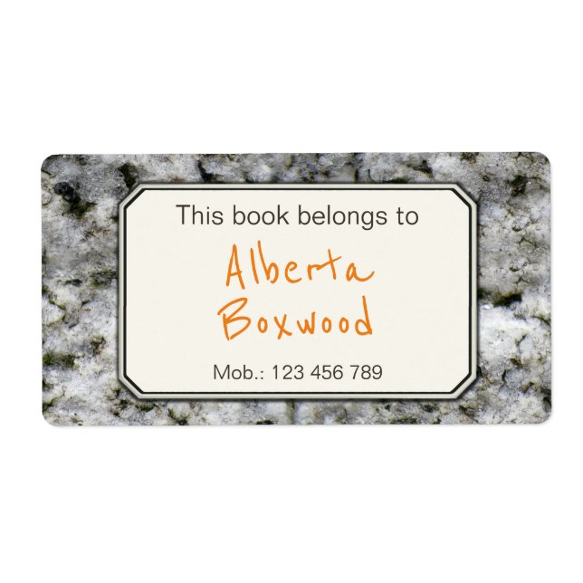 Etiqueta Este Livro Pertence Ao Nome Personalizado Textura  (Frente)