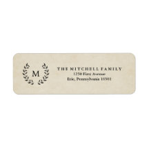 Estilo francês vitage Wreath e Monograma