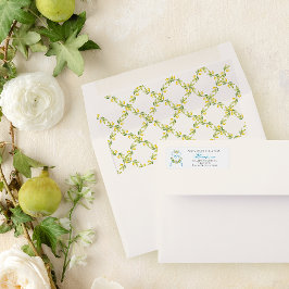 Etiqueta Estilo mediterrânico Crest Casamento Convite