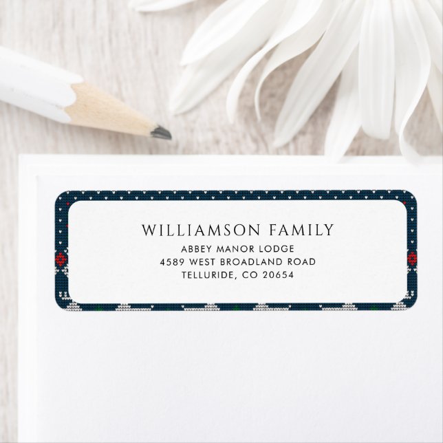 Etiqueta Estilo Russo Knit Endereço de Regresso de Natal (Insitu)