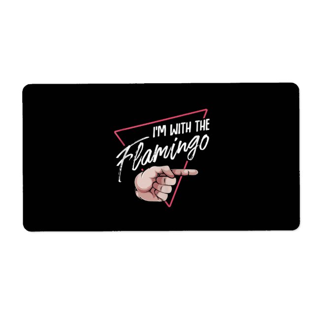 Etiqueta Estou Com Figuras De Casal De Flamingo Halloween (Frente)