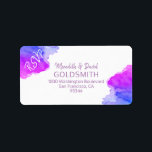 Etiqueta Estrela d'água de David Bat Mitzvah Return RSVP<br><div class="desc">Envie seus convites para o Bat Mitzvah,  cartões de envelope rsvp e agradeça a você cartas com esses adesivos de etiqueta azul,  roxo e violeta de cor d'água. Modelos editáveis para que você possa alterar a fonte e o tamanho.</div>