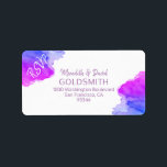 Etiqueta Estrela d'água de David Bat Mitzvah Return RSVP<br><div class="desc">Envie seus convites para o Bat Mitzvah,  cartões de envelope rsvp e agradeça a você cartas com esses adesivos de etiqueta azul,  roxo e violeta de cor d'água. Modelos editáveis para que você possa alterar a fonte e o tamanho.</div>