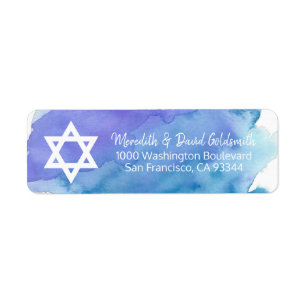 Etiqueta Estrela de Água do Bar David Mitzvah Devolve