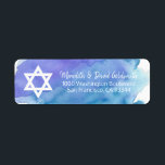 Etiqueta Estrela de Água do Bar David Mitzvah Return<br><div class="desc">Envie seus convites para o Bar Mitzvah,  cartões de envelopes rsvp e agradeça as cartas com esses adesivos de etiqueta azul-aquarela. Modelos editáveis para que você possa alterar a fonte e o tamanho.</div>